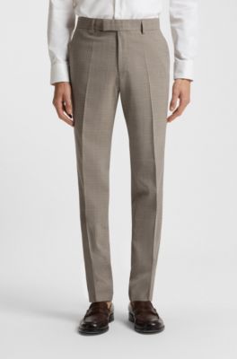 Regular-fit suit in patterned stretch cloth, Beige