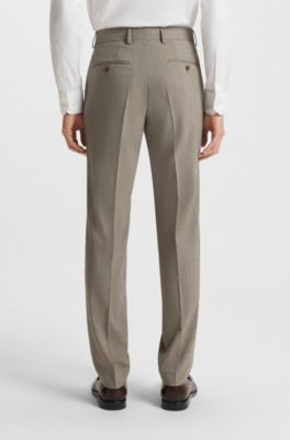 Regular-fit suit in patterned stretch cloth, Beige