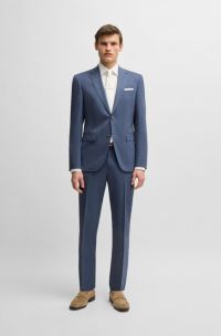 Regular-fit pak van stretchmateriaal met dessin, Donkerblauw