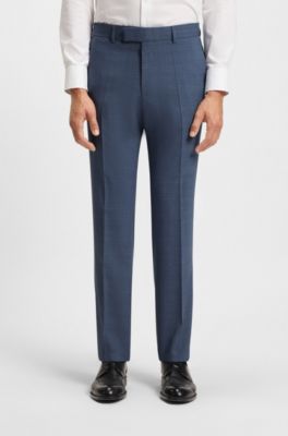 Regular-fit suit in patterned stretch cloth, Dark Blue