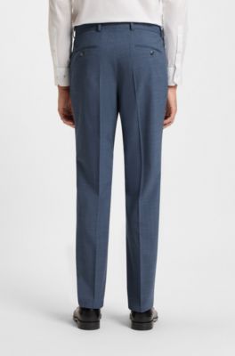 Regular-fit suit in patterned stretch cloth, Dark Blue