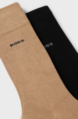 2-pack bamboo-blend regular-length socks, Black / Beige