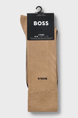 2-pack bamboo-blend regular-length socks, Black / Beige