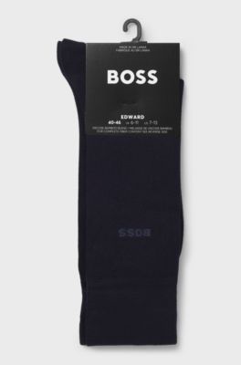Chaussettes mi-mollet en m&eacute;lange de viscose et de bambou, Bleu fonc&eacute;