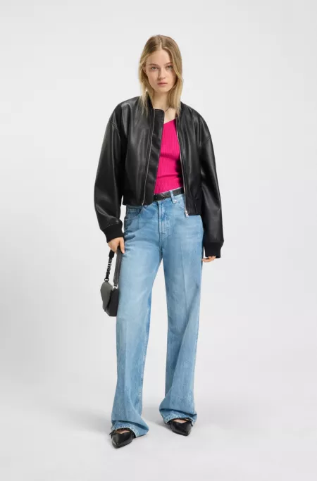 Haut en maille côtelée avec découpes