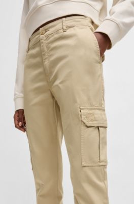 スリムフィット カーゴパンツ ストレッチコットン, ライトベージュ