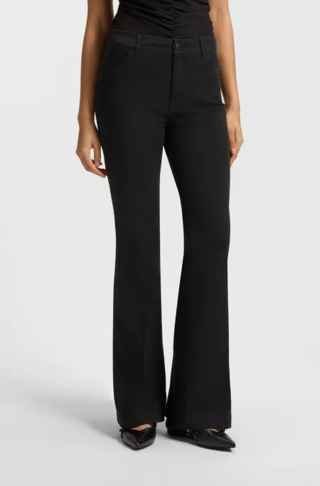 Flared-leg trousers in stretch cotton
