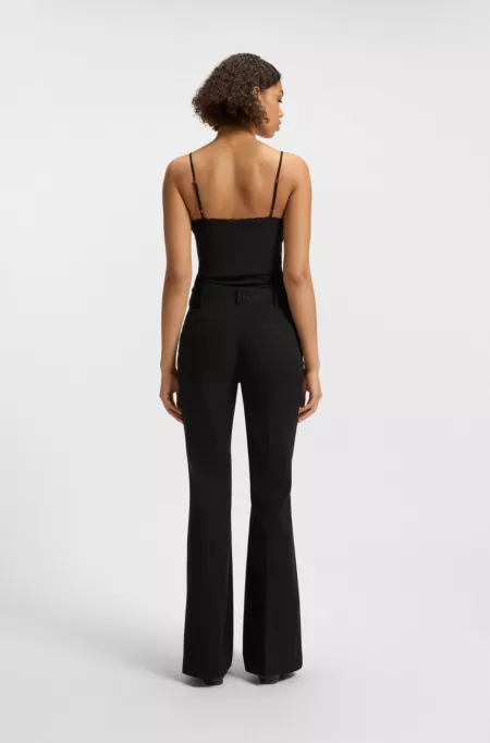 Flared-leg trousers in stretch cotton