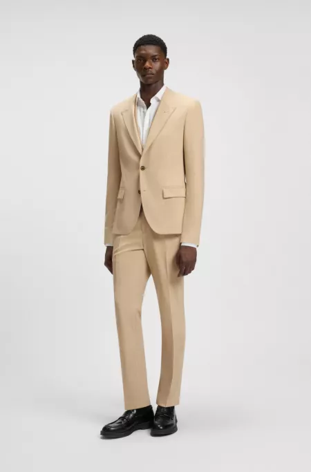 Slim-fit three-piece suit in mohair-effect stretch fabric