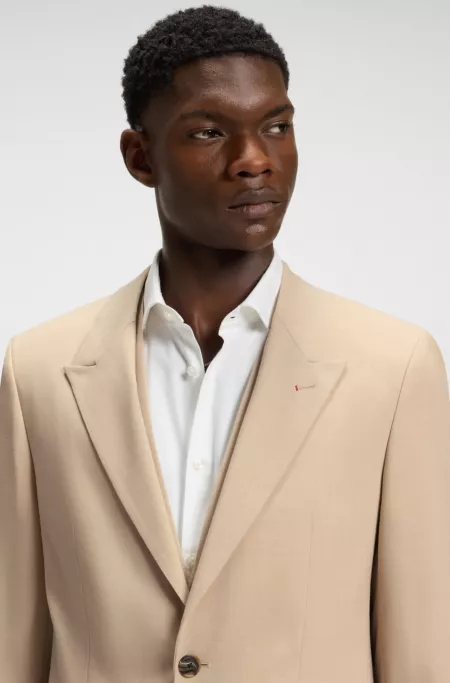 Slim-fit three-piece suit in mohair-effect stretch fabric