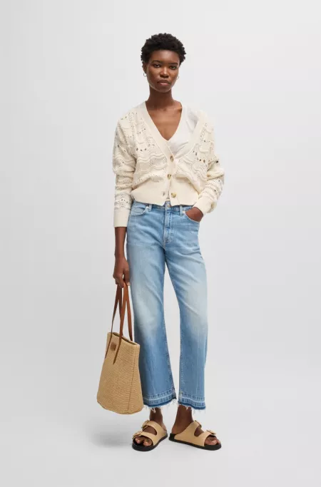 Open-knit cardigan in a cotton blend