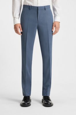 Driedelig extra slim-fit pak met microstructuur, Donkerblauw