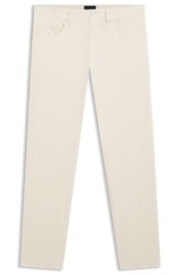 Maine regular-fit trousers in stretch-cotton twill, Natural