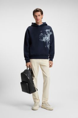 Maine regular-fit trousers in stretch-cotton twill, Natural