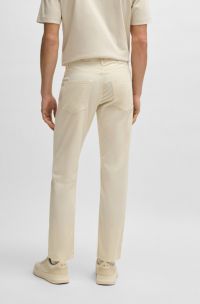 Maine regular-fit trousers in stretch-cotton twill, White