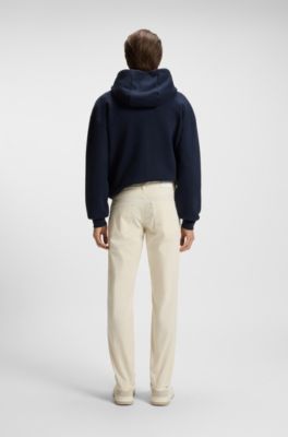 Maine regular-fit trousers in stretch-cotton twill, Natural