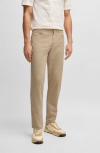 Pantalon Regular Maine en twill de coton stretch, Beige clair