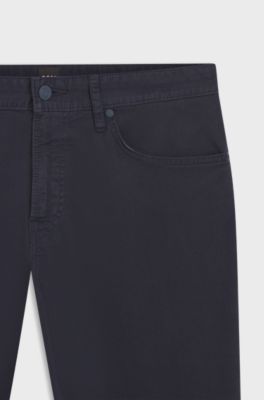 Regular-fit Maine-broek van katoenen twill met stretch, Donkerblauw