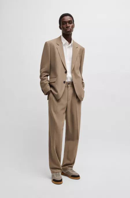 Modern-fit jacket in stretch twill with full lining