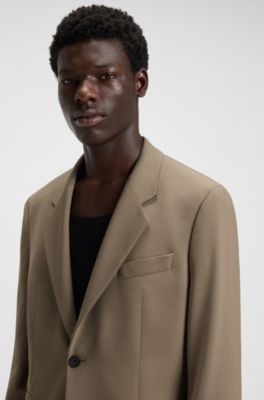 Modern-fit jacket in stretch twill with full lining, Light Brown