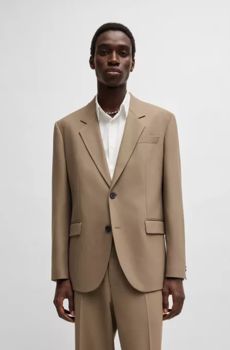 Modern-fit jacket in stretch twill with full lining