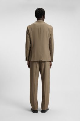 Modern-fit jacket in stretch twill with full lining, Light Brown