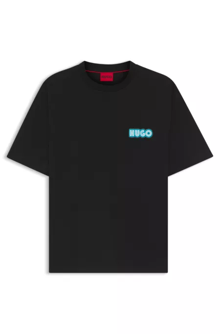 Cotton-jersey T-shirt with logo artwork