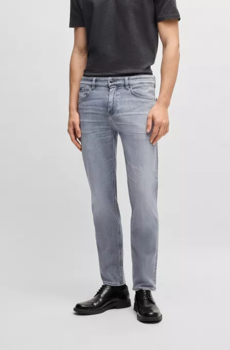 Maine regular-fit jeans in grey Italian denim