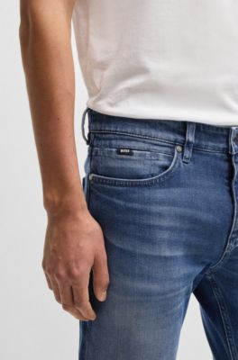Jeans Uomo Moda Uomo Jeans con Coulisse Stretti Polsini Vintage Skinny Comfy Denim Pant Slim Stretch Pantaloni Sportivi Belli (Color : Hellblau, Size : M