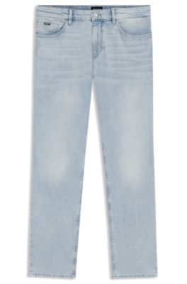 Maine regular-fit jeans in blue mechanical-stretch denim, Light Blue