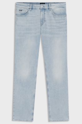 Maine regular-fit jeans in blue mechanical-stretch denim, Light Blue