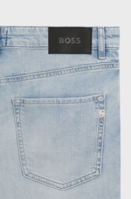 Maine regular-fit jeans in blue mechanical-stretch denim, Light Blue