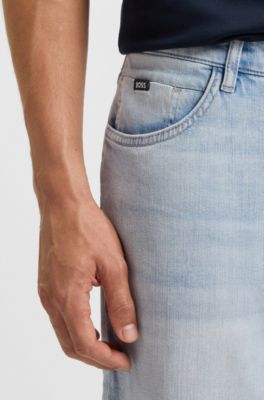 Maine regular-fit jeans in blue mechanical-stretch denim, Light Blue