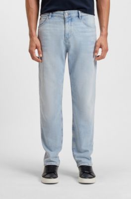 Maine regular-fit jeans in blue mechanical-stretch denim, Light Blue