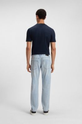 Maine regular-fit jeans in blue mechanical-stretch denim, Light Blue