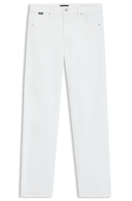 Barrel-leg jeans in Egyptian-cotton denim, White