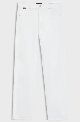Barrel-leg jeans in Egyptian-cotton denim, White