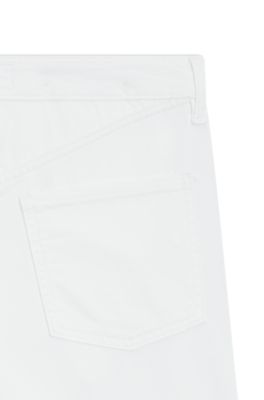 Barrel-leg jeans in Egyptian-cotton denim, White