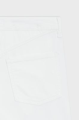 Barrel-leg jeans in Egyptian-cotton denim, White