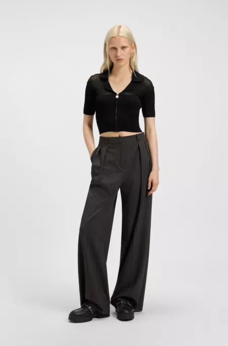 Faux-leather loafers with buckle strap