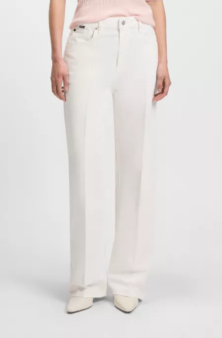 Relaxed-fit jeans in white Egyptian-cotton denim