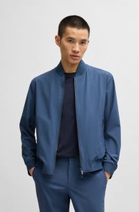 Giubbotto slim fit con rifiniture in maglia, Blu