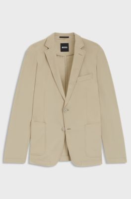 Slim-fit blazer in washable stretch fabric, Light Beige