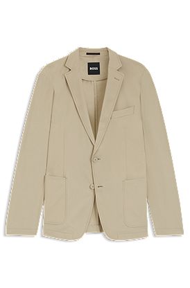 Slim-fit suit jacket in travel-friendly stretch softshell