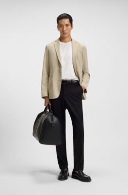 Slim-fit blazer in washable stretch fabric, Light Beige