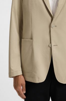 Slim-fit blazer in washable stretch fabric, Light Beige
