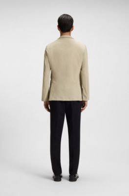 Slim-fit blazer in washable stretch fabric, Light Beige