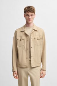 Surchemise Relaxed en tissu stretch lavable, Beige clair