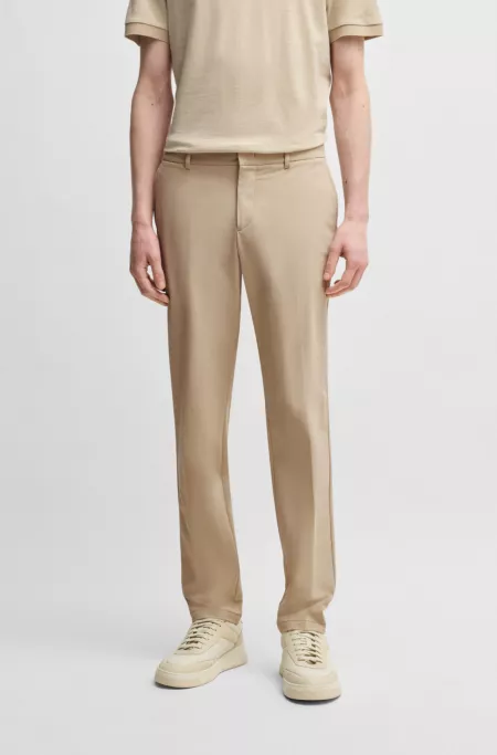 Slim-fit trousers in travel-friendly stretch softshell fabric