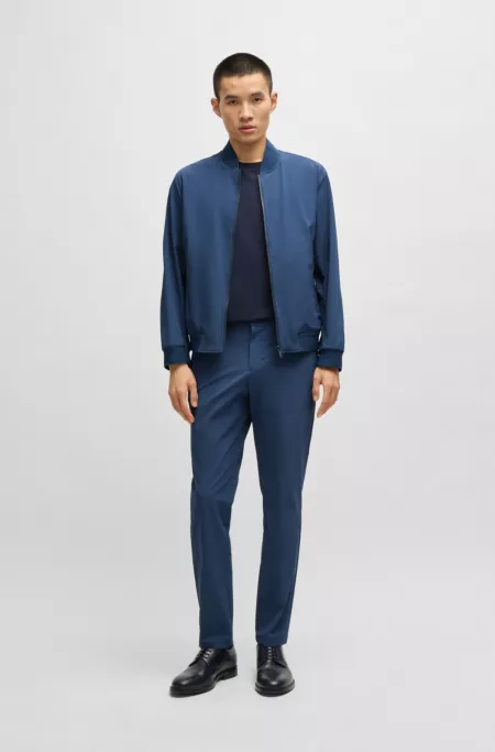 Slim-fit trousers in travel-friendly stretch softshell fabric